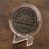 Aviator Challenge Coin with Capsule and Easel (back side pictured)