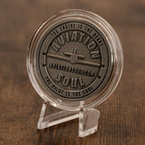 Aviator Challenge Coin with Capsule and Easel (back side pictured)